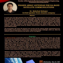 وبینار آنتن‌های آرایه فازی به منظور مخابرات ماهواره‌ای باند Ka